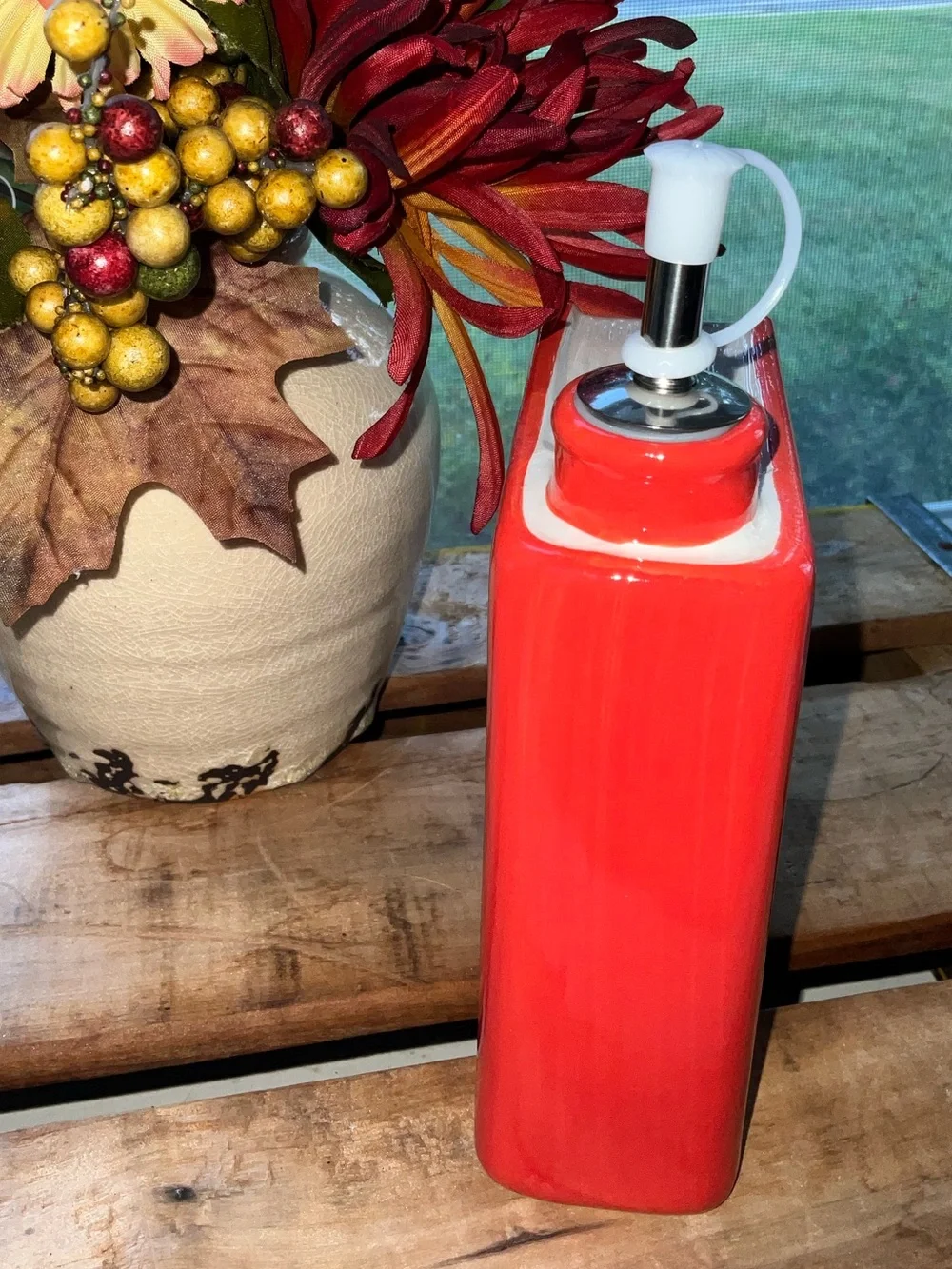 Red Pasta Every Day Cookbook Vinegar Bottle ~ New